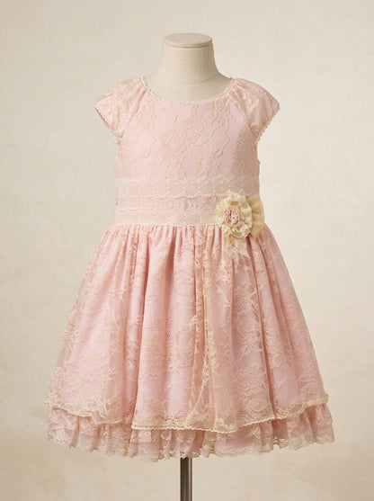 Vestido tul rosa con gran vuelo