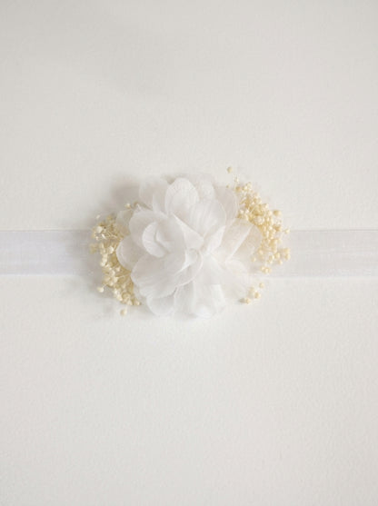 Diadema elastica blanca 1 flor