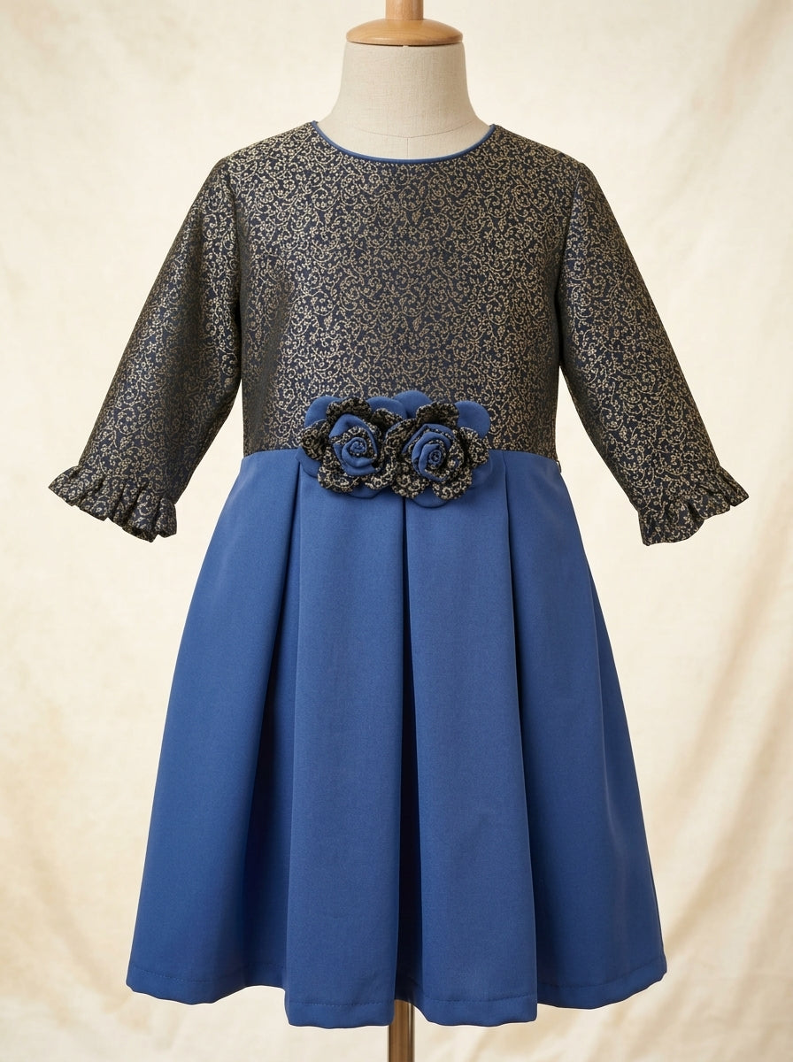 Vestido brocado azul