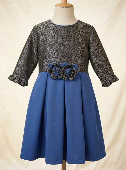 Vestido brocado azul