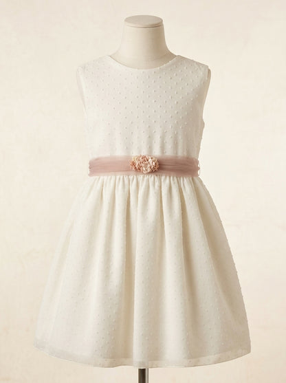Vestido plumeti de gasa sin mangas