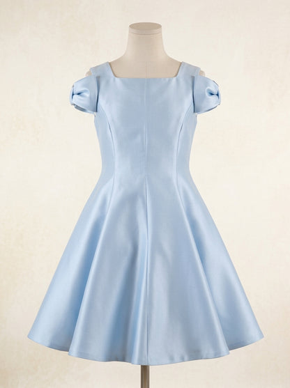 Vestido mikado azul bebe