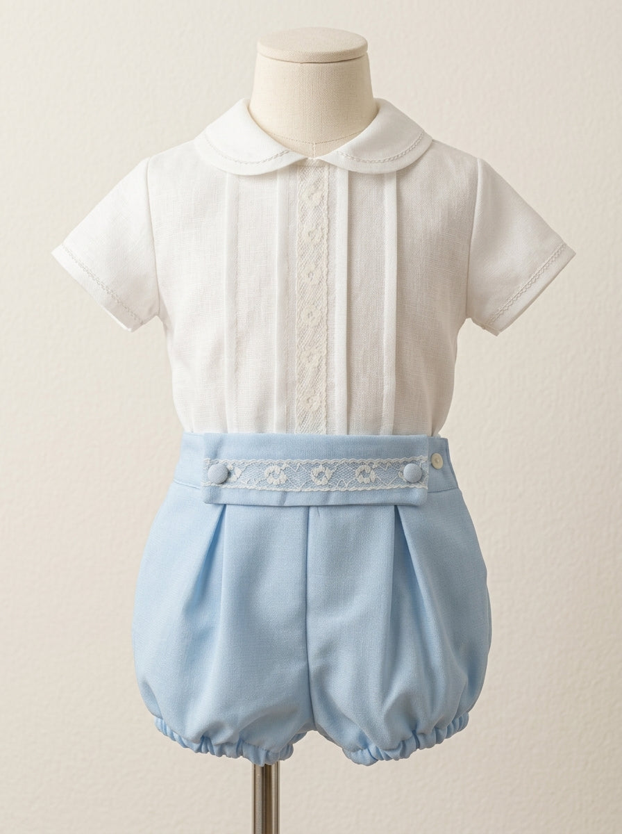 Conjunto camisa y bombacho celeste