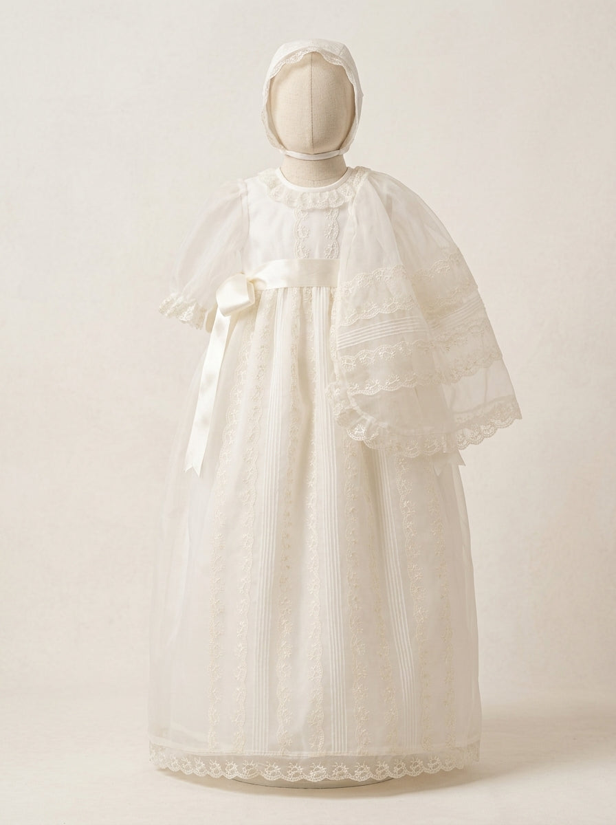 Faldon organza beig con capa