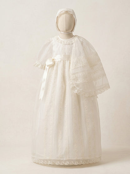 Faldon organza beig con capa