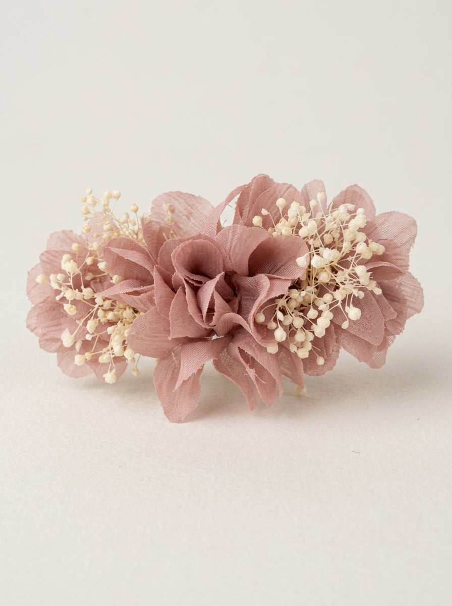 Tocado/broche rosa empolvado