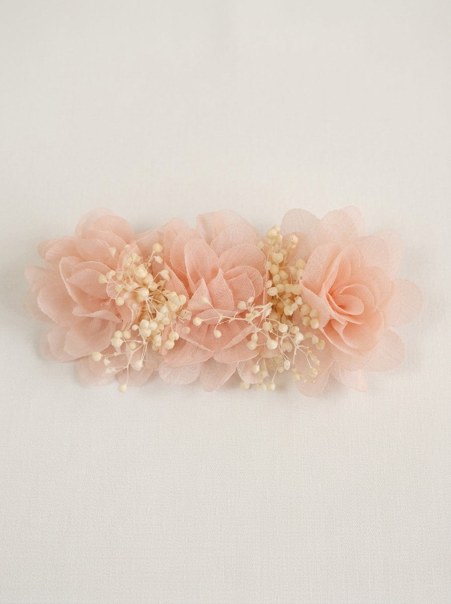 Tocado/broche flores salmon