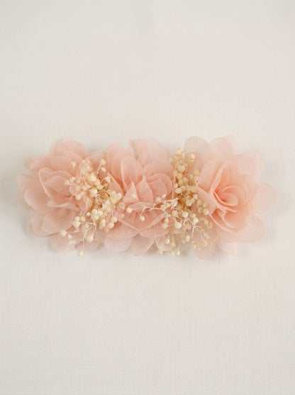 Tocado/broche flores salmon