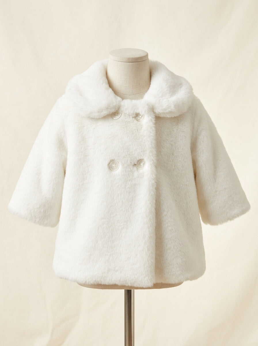 Abrigo peluche extrasuave blanco roto