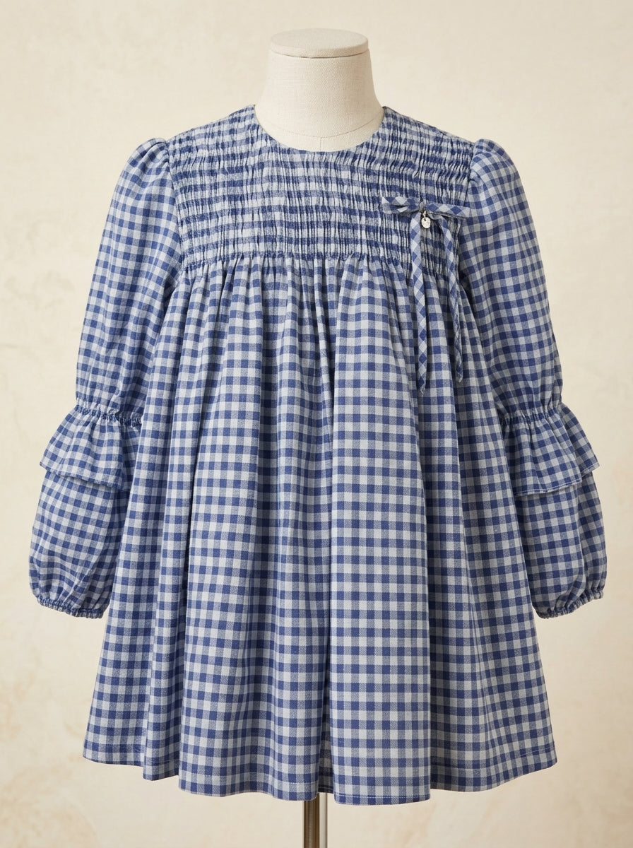 Vestido cuadros azules "Sueño"