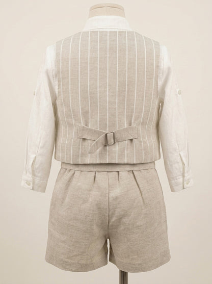 Conjunto lino cuatro piezas beig