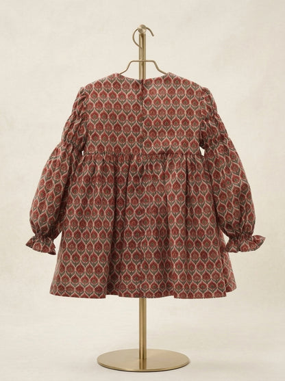 Vestido estampado granate "Dante"