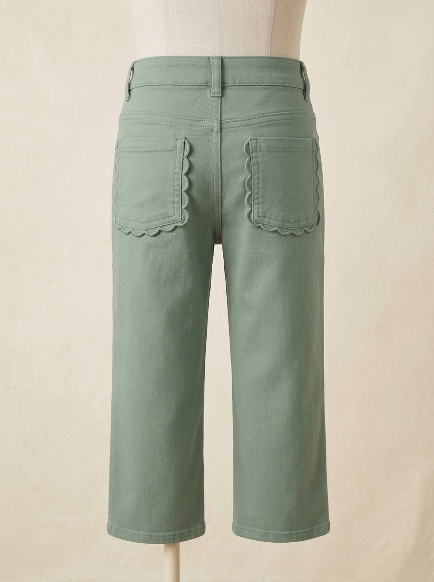 Conjunto blusa con chaleco y pantalon verde largo