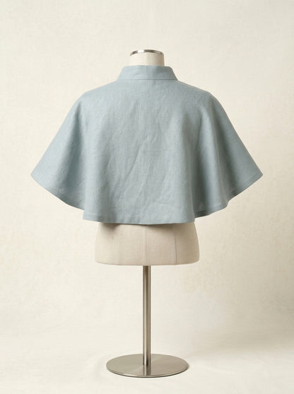 Capa lino azul empolvado