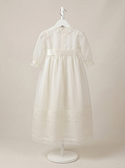 Faldón organza con lorzas y puntillas y capota