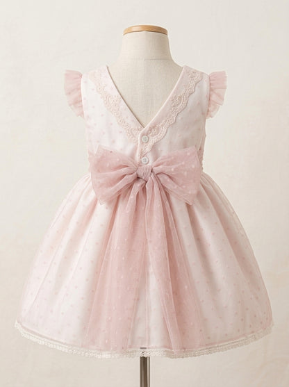 Vestido tul de plumeti rosa