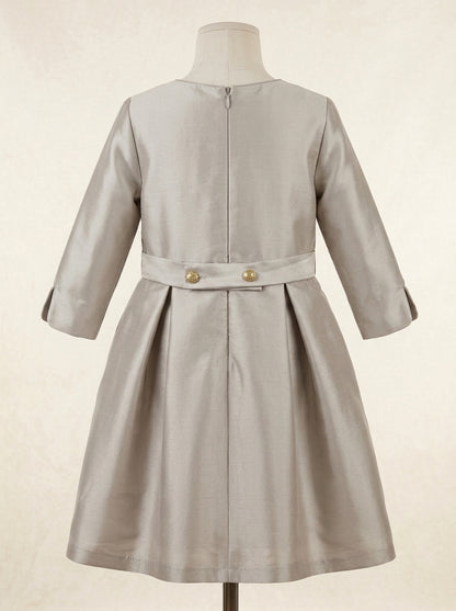 Vestido mikado color topo