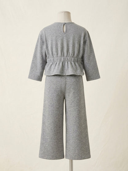 Conjunto punto gris con brillitos y lazos tul