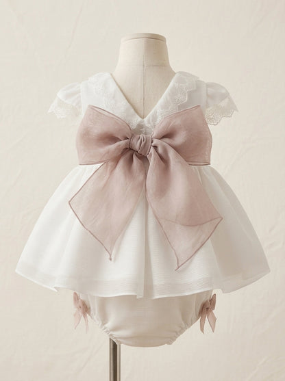 Jesusito con braguita organza rayada fajin