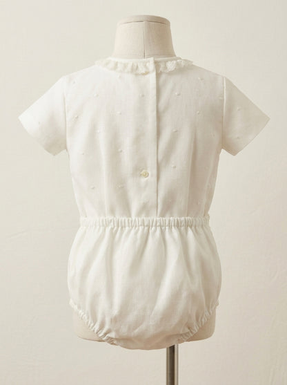 Conjunto camisa batista bordada beig y braguita con puntillas