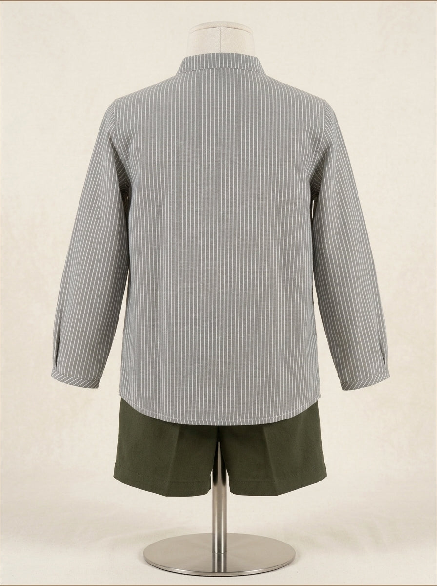Camisa rayas y short verde
