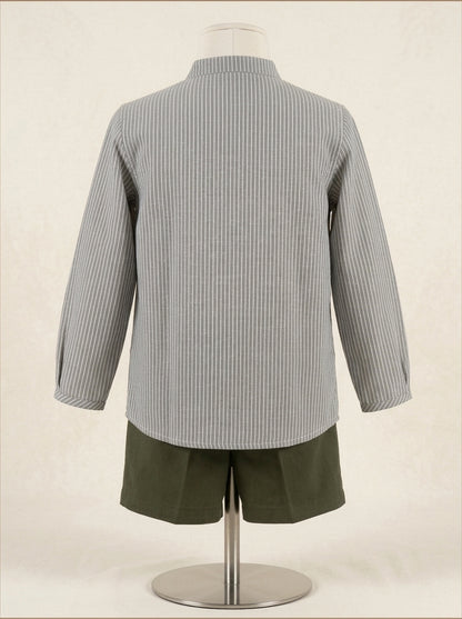Camisa rayas y short verde