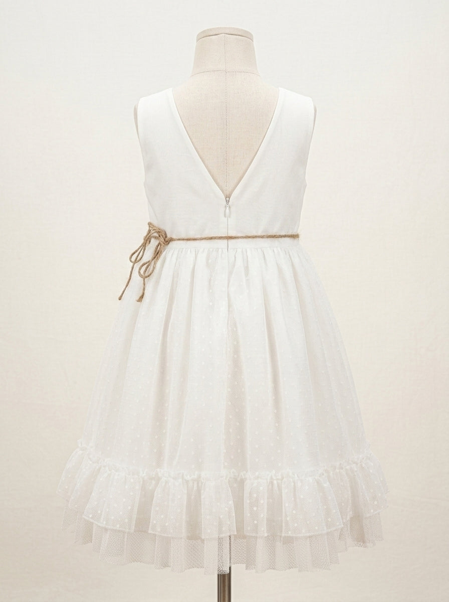 Vestido de tul blanco con flores