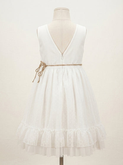 Vestido de tul blanco con flores