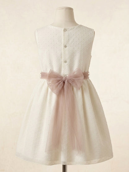 Vestido plumeti de gasa sin mangas