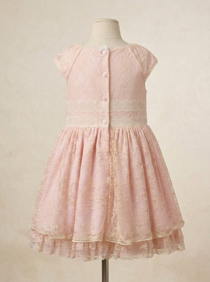 Vestido tul rosa con gran vuelo