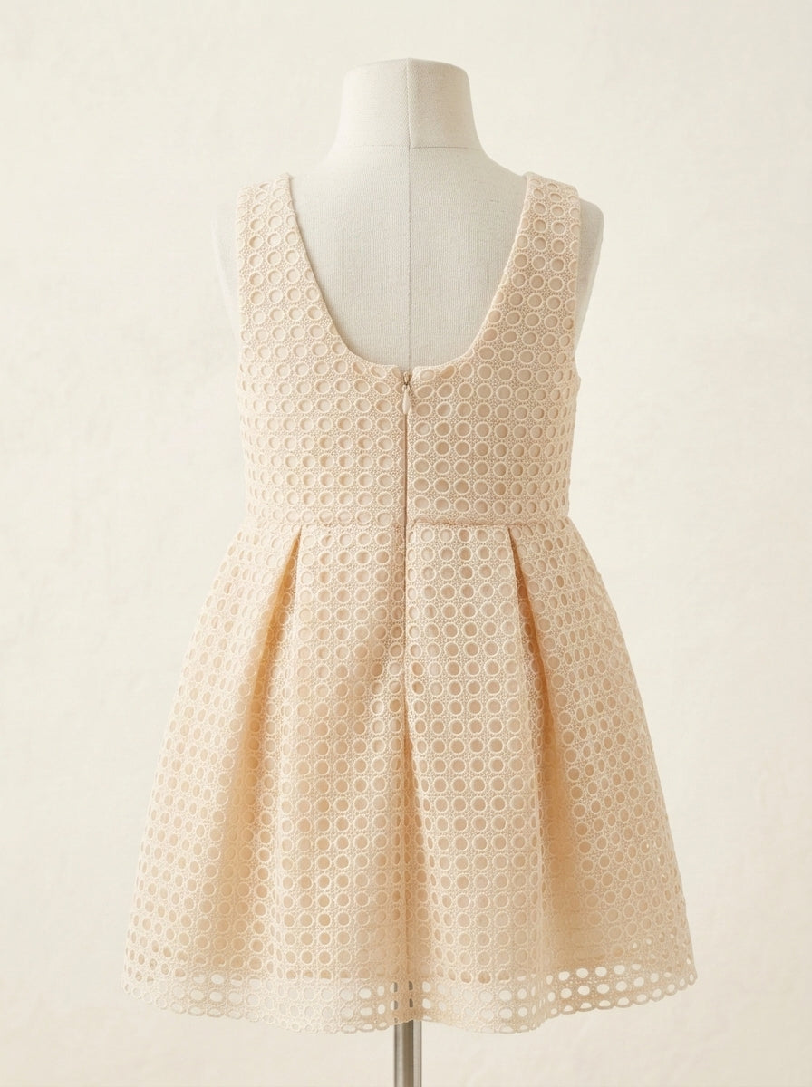 Vestido guipur melocotón con flor