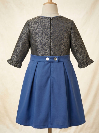 Vestido brocado azul