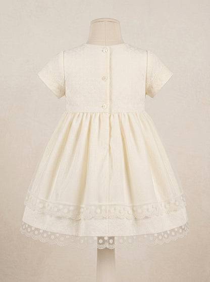 Vestido tul bordado beig