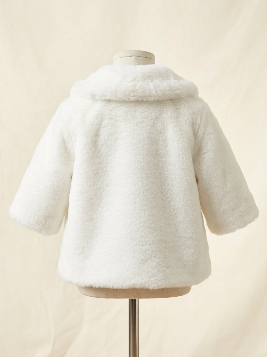 Abrigo peluche extrasuave blanco roto