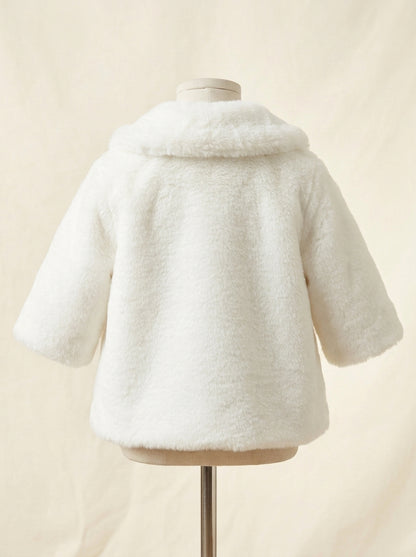 Abrigo peluche extrasuave blanco roto