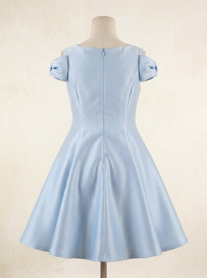Vestido mikado azul bebe