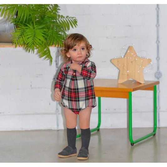 Pelele cuadros rojos, verdes y blancos - PARDALETS