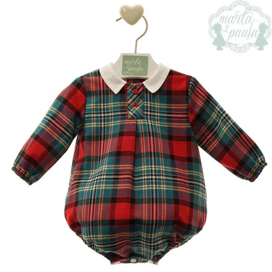 Pelele cuadros rojos y azules "Valentino" - PARDALETS