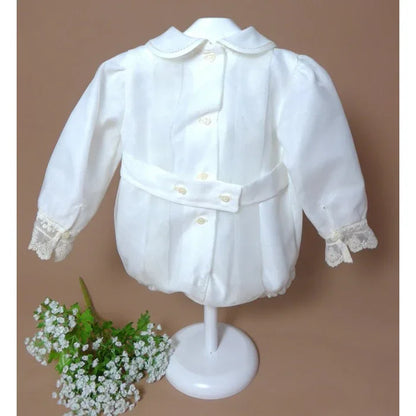 Pelele organza beig con topos bordados - PARDALETS