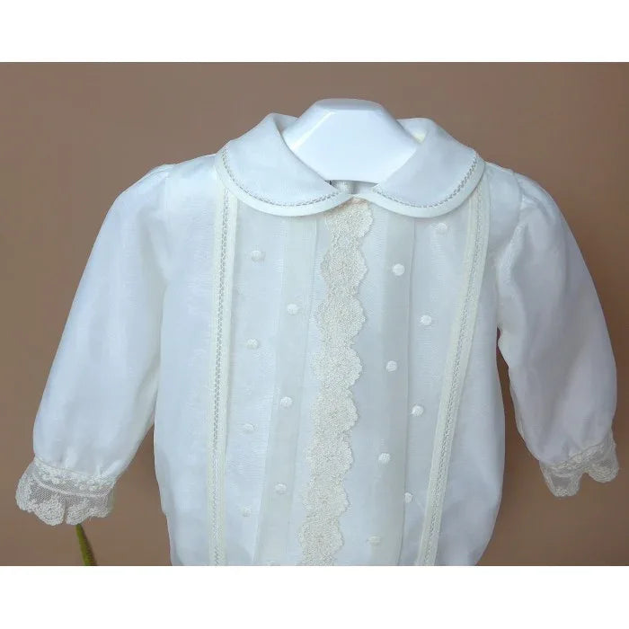 Pelele organza beig con topos bordados - PARDALETS