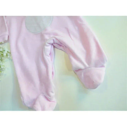 Pijama terciopelo rosa con carita de osito - PARDALETS