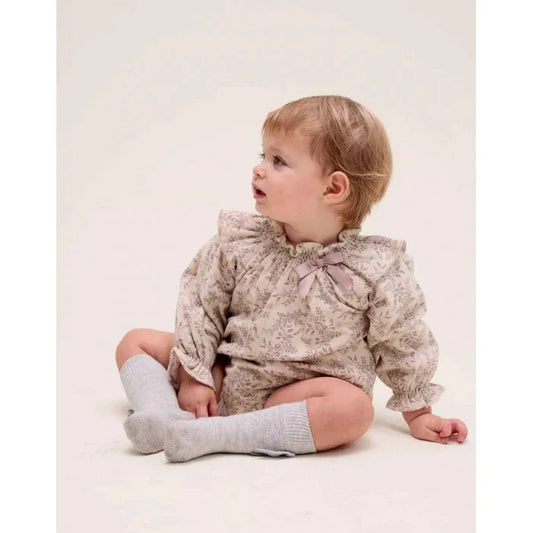 Ranita beig con flores malva - PARDALETS