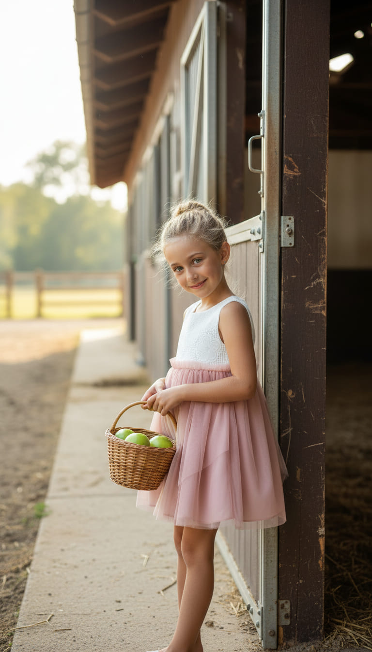 Vestido tul rosa empolvado "Chowa"