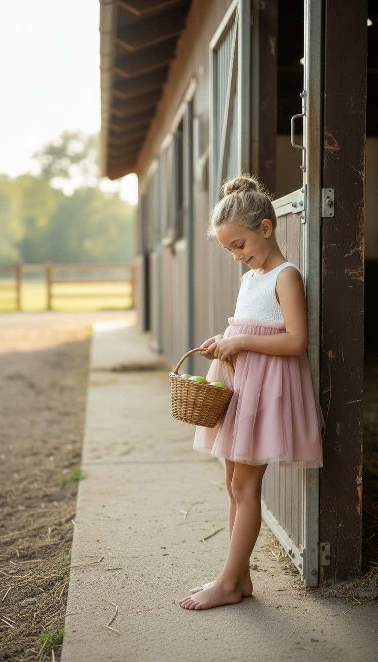 Vestido tul rosa empolvado "Chowa"
