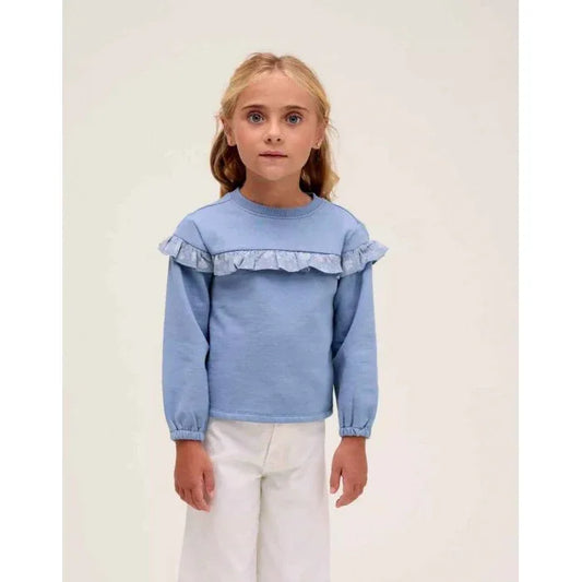 Sudadera azul con volantes - PARDALETS