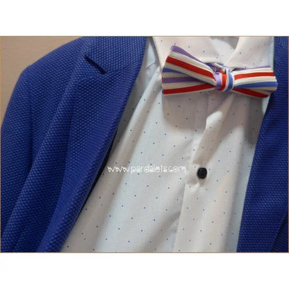 Traje chaqueta azul con camisa y pajarita - PARDALETS