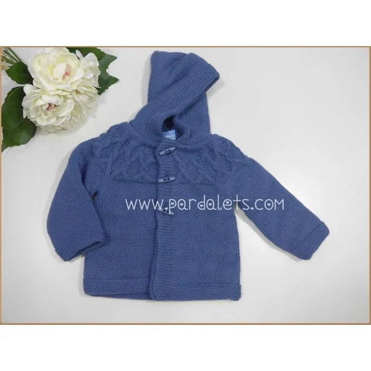 Trenka lana azul francia con capucha - PARDALETS