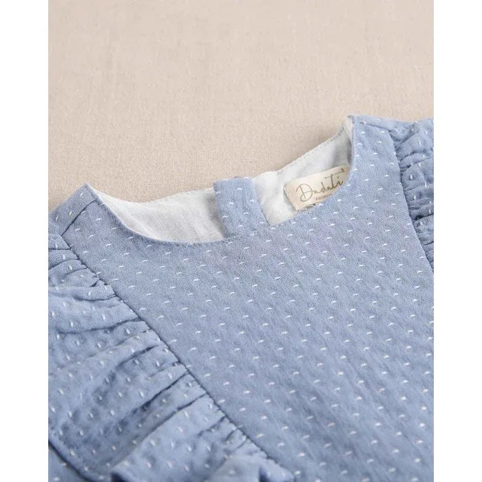 Vestido azul con puntitos blancos - PARDALETS