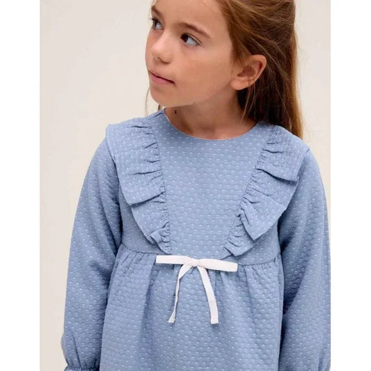 Vestido azul con puntitos blancos - PARDALETS