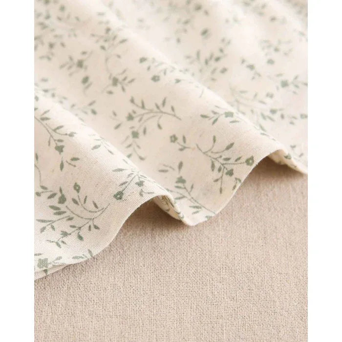 Vestido beig con flores verdes - PARDALETS
